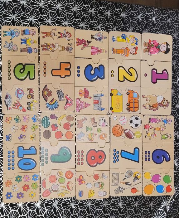 Puzzle edukacyjne drewniane cyferki
