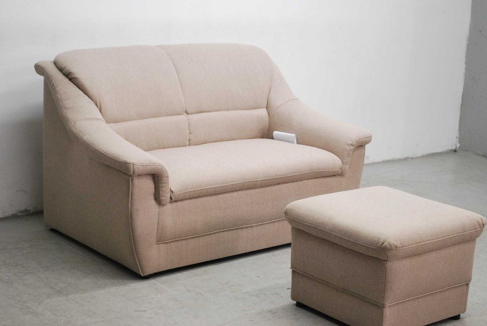 RJX KOMPLET 2+PUFA sofa, kanapa, tapczan wygodny old style poczekalnia