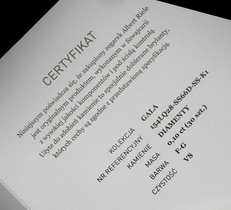 zegarek Albert Rielle z diamentami  nowy szwajcarski