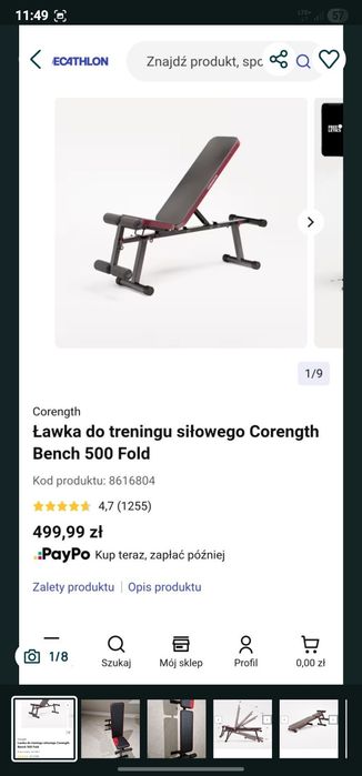 Ławka do cwiczeń treningu Corength Bench 500 Fold .Mozliwa Wysyłka
