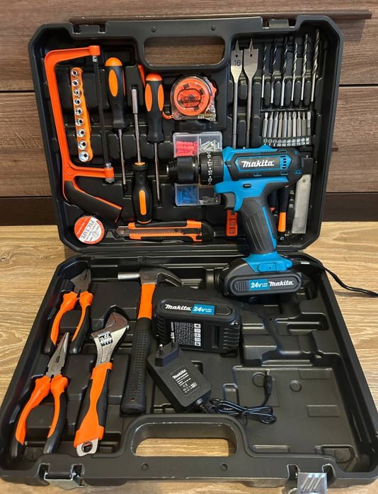 Ударний шуруповерт Макіта 24V 5AH з набором інструментів Makita