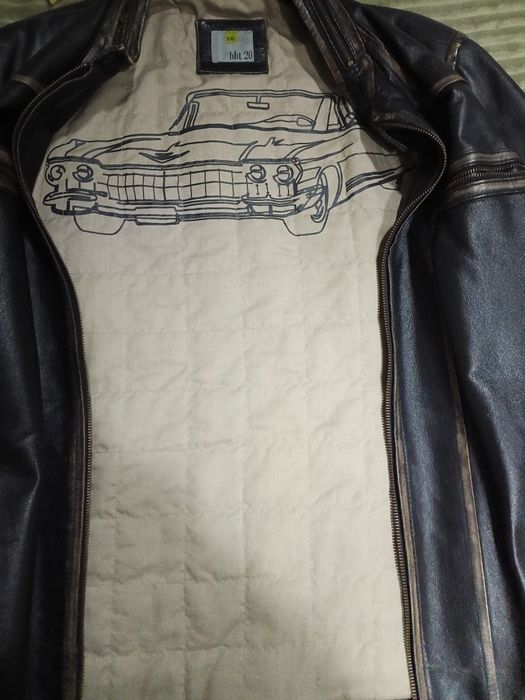 Casaco em pele castanho