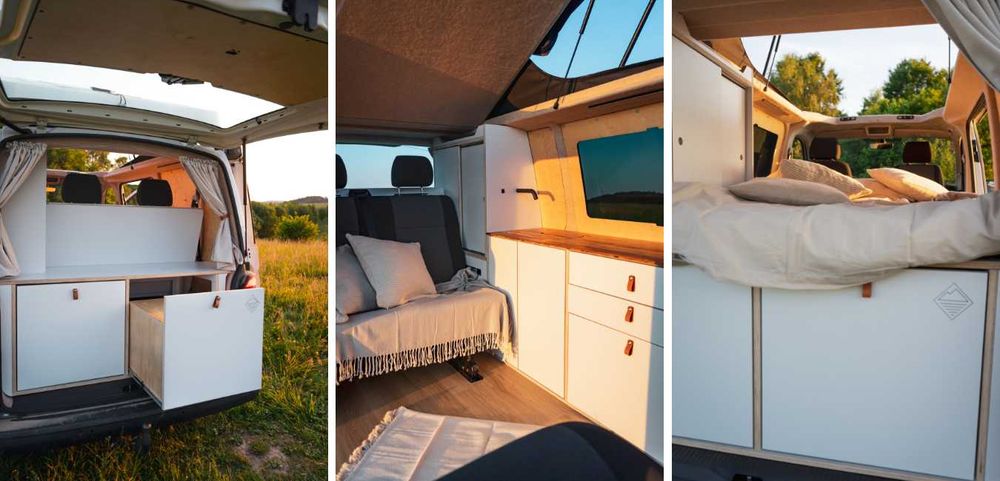 Zabudowa kamper van VW Transporter T5 T6, meble, VANWAY CAMPERVANS