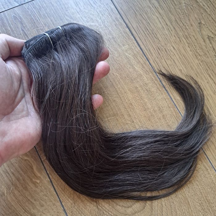 Ludzkie Włosy Naturalne Clip-in 7 sztuk Wowangel 35cm #2 Ciemny Brąz 1.3