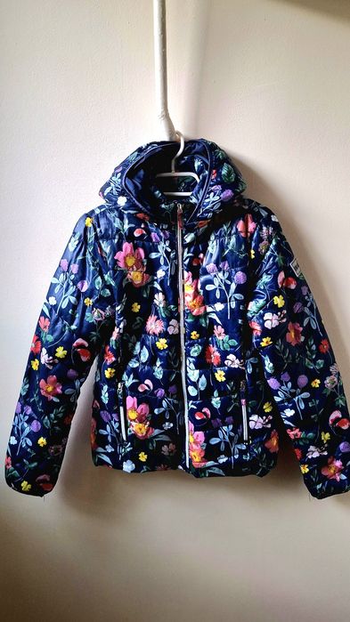 Pikowana kurtka w kwiaty H&M rozmiar 158 ocieplana zimowa/jesienna Stan BDB