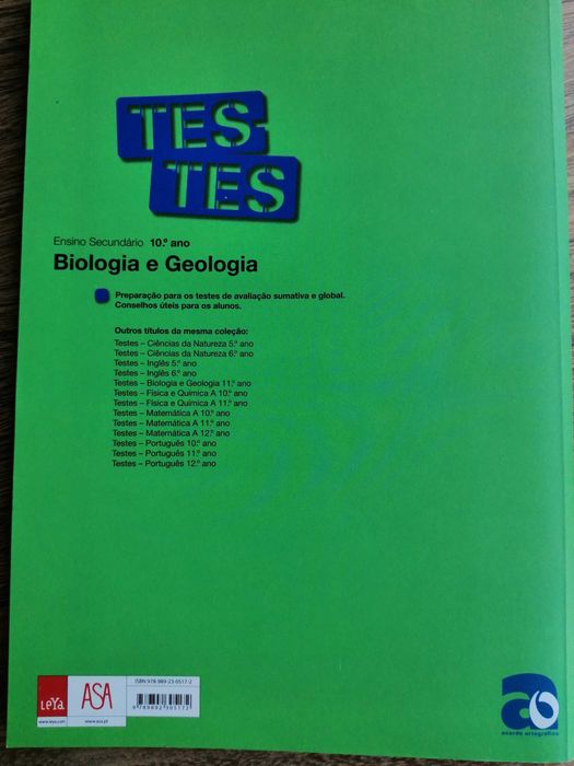 livro testes Biologia e geologia 10º ano