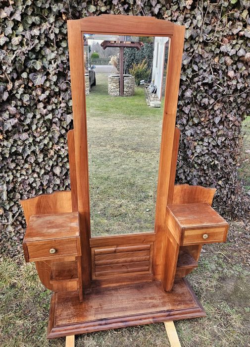 Stara szafka z lustrem  drewniana