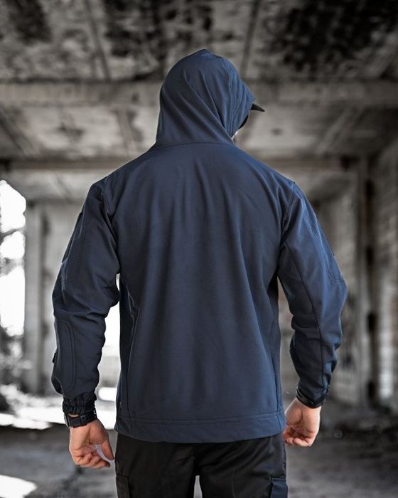 Тактична куртка Soft Shel синій демісезон на флісі / куртка софтшел