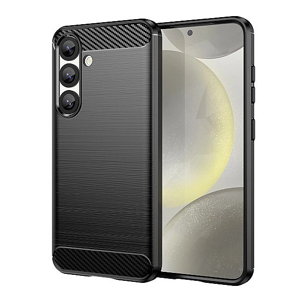 Etui Carbon Case elastyczne silikonowe na Xiaomi Poco X7 Pro - czarne