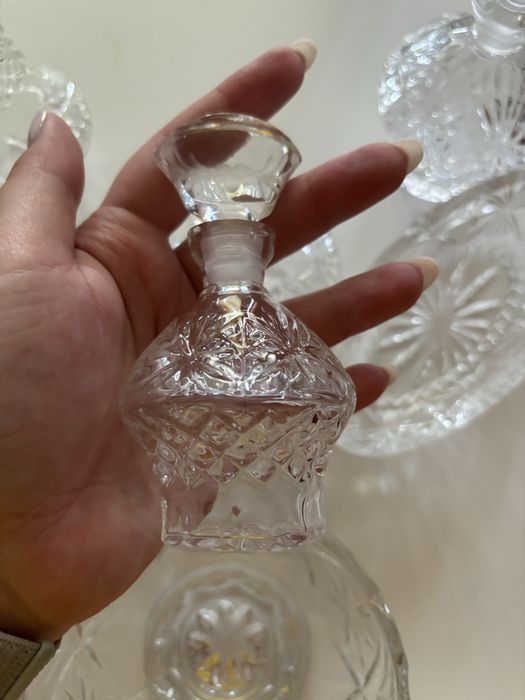 Радянський кришталь: косметичний набір + піали (вінтажний посуд)