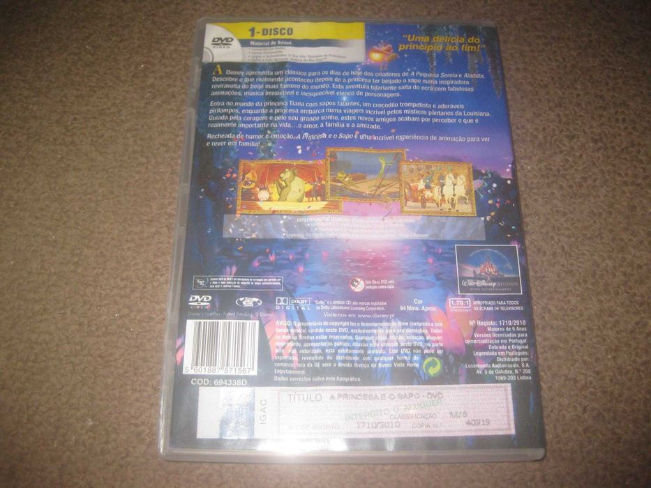 DVD "A Princesa e o Sapo"