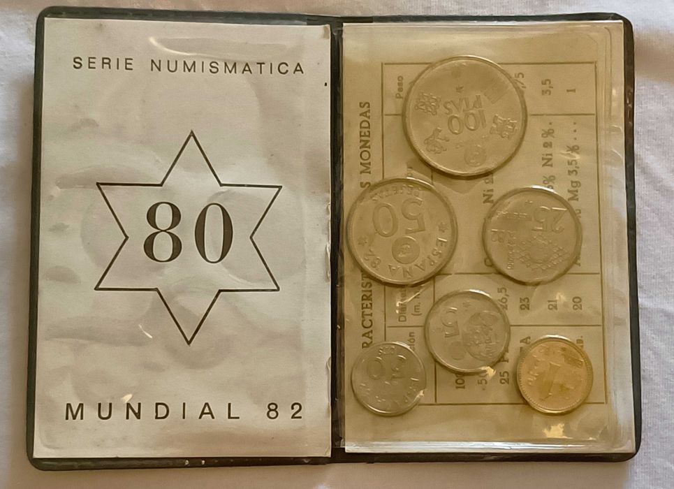 Moedas comemorativas do Mundial de Futebol de 1982 em Espanha