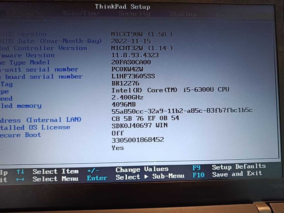 Материнська плата Lenovo T460S i5-6300U + 4gb ddr4
