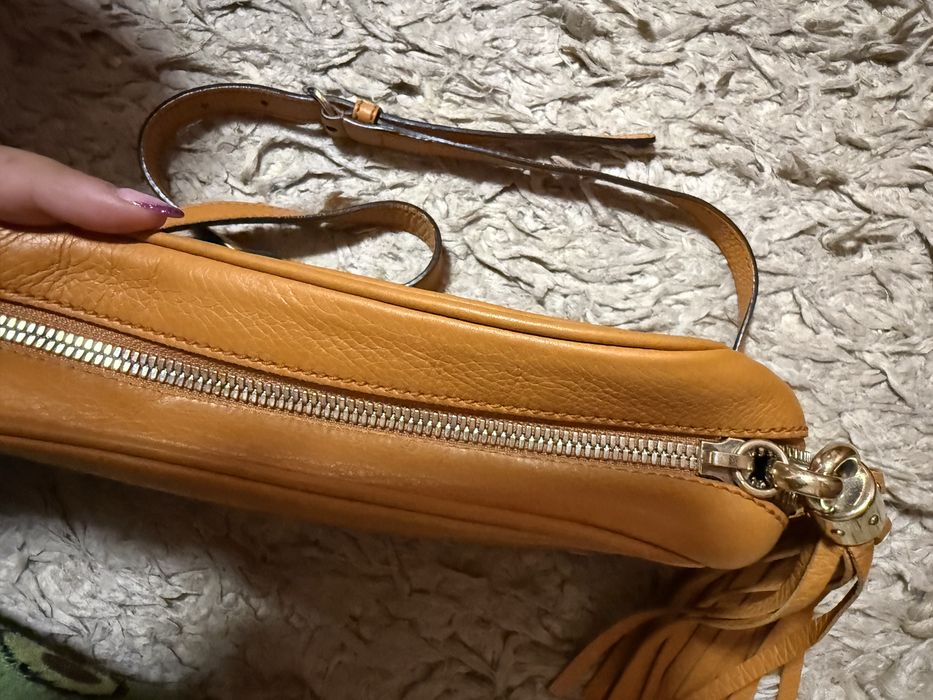 Mala Gucci Soho Disco Original - Pele Granulada (Laranja/Mostarda)