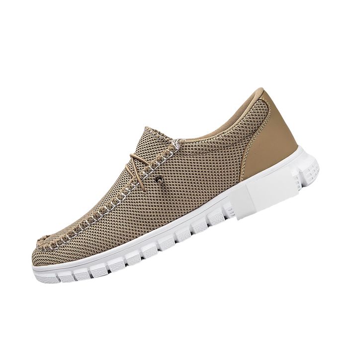 Męskie buty sportowe mokasyny slip-on, lekkie, beżowe, 46 EU