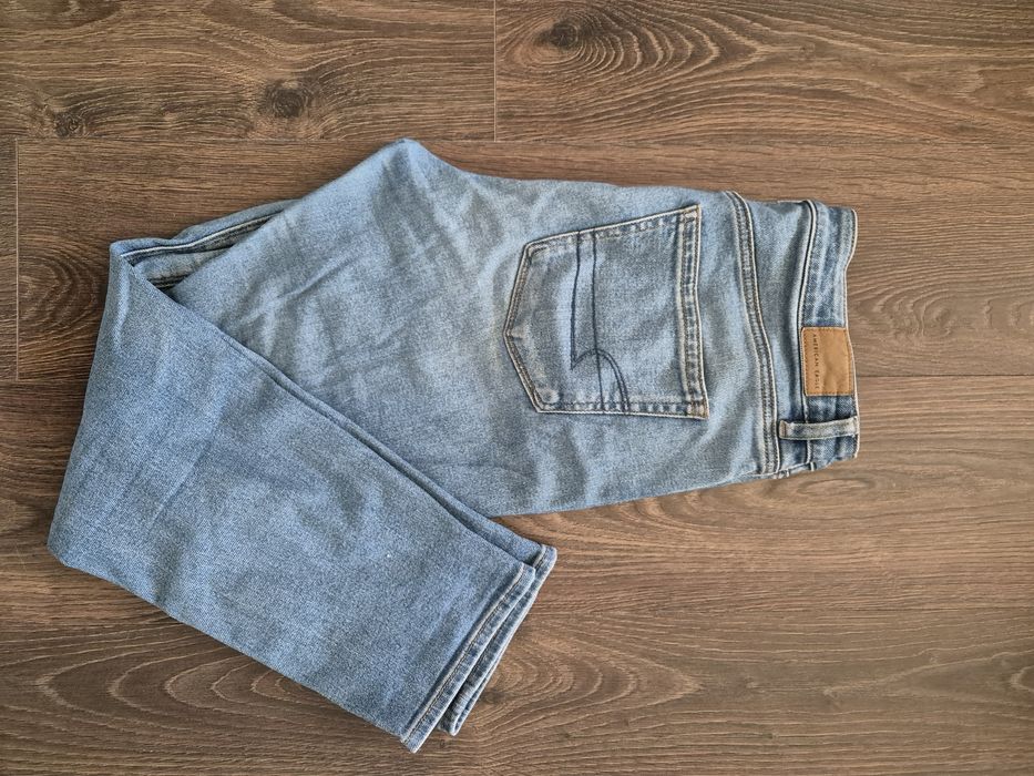 American Eagle mom jeans 38 M niebieskie proste jeansy