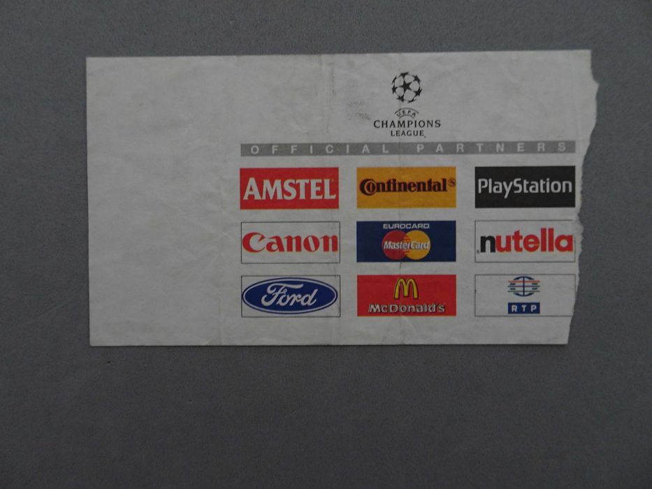 Bilhete futebol Sporting Bayer Leverkusen Champions League Out 1997