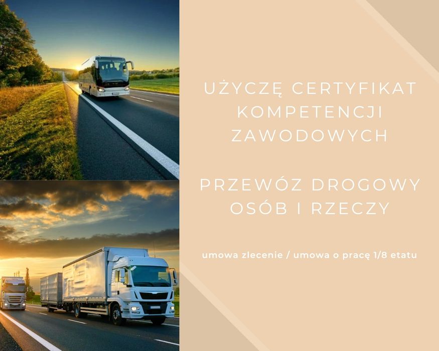 Użyczę Certyfikat Kompetencji Zawodowych Rzeczy i Osób