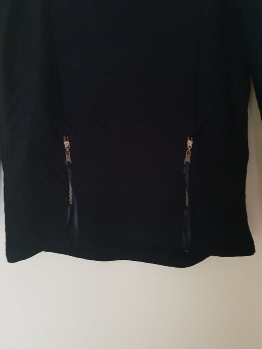 Bluza bluzka czarna pikowana zamki zip zipy S/M 36/38
