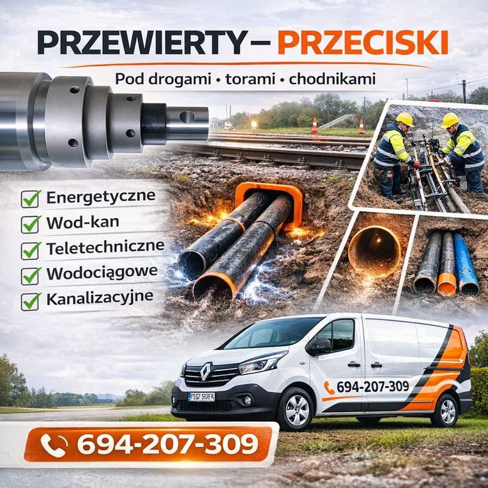 Przewierty pod drogami, torami, wjazdami na posesje