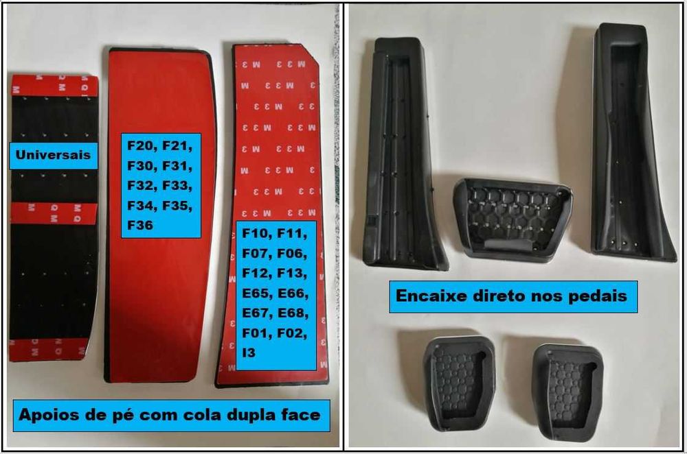 Capas pedal ///M de encaixe caixa manual ou automática para BMW