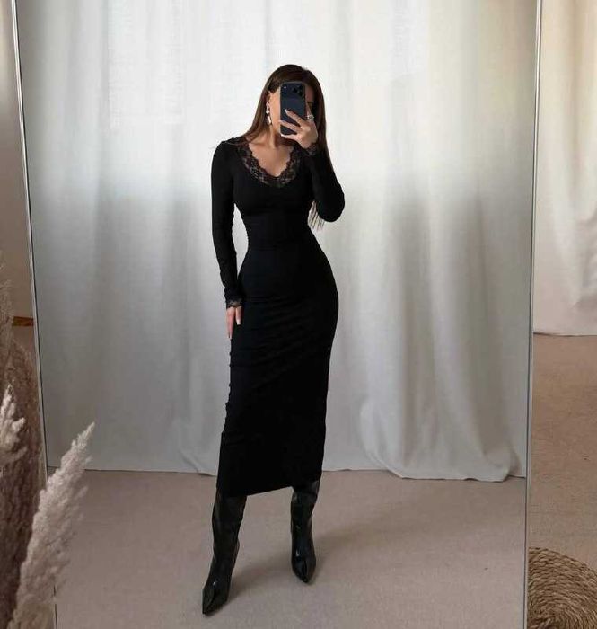 Облягаюча сукня з ефектним мереживом (віскоза) платье