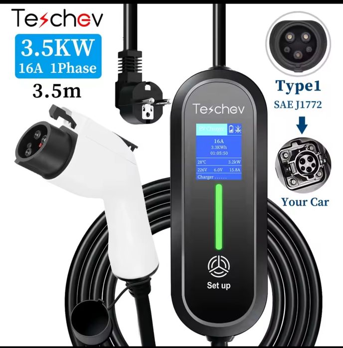 Зарядний пристрій Feyree Type1/Type2 8-16A 3.5кВт 3,5-5м CCS2-/-Tesla
