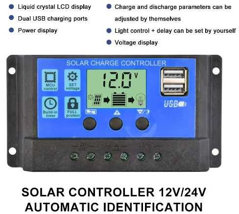 Solarny regulator ładowania akumulatora - max prąd ładowania 60A - mocny kontroler
