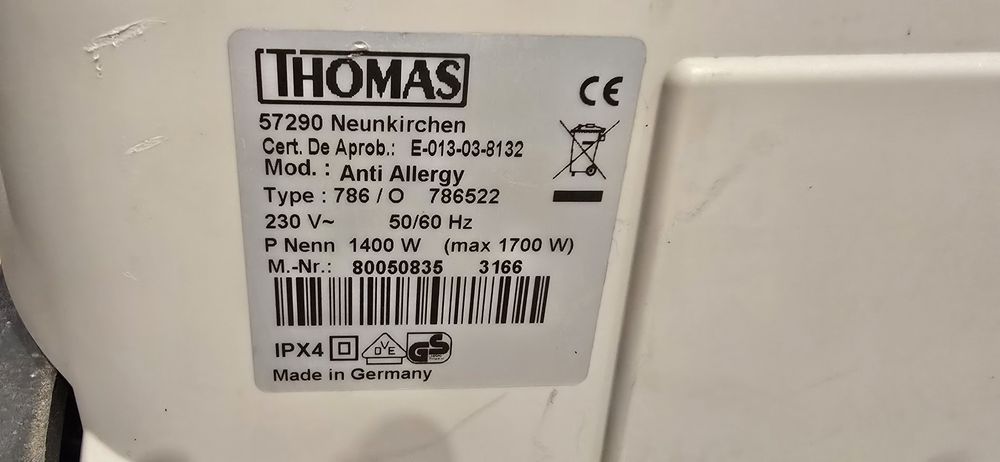 Mocny odkurzacz bezworkowy THOMAS Aqua  o mocy 1700W