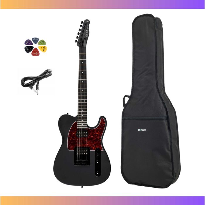 Gitara elektryczna telecaster Harley Benton TE-20HH SBK + pokrowiec +