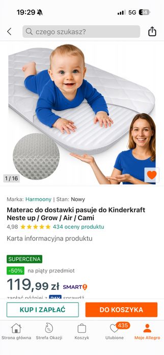 Dostawka Kinderkraft neste up beżowa