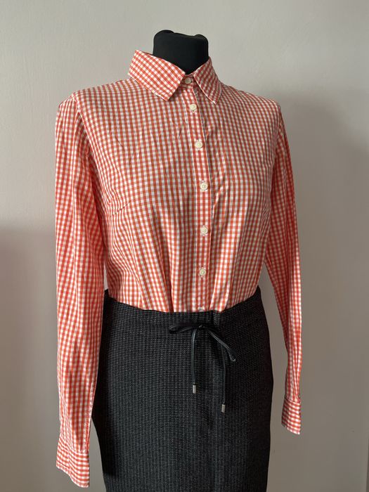 Tommy Hilfiger koszula S pomarańczowa kratka bawełna