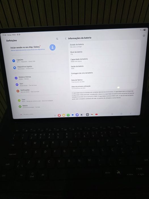 Galaxy Tab S10 FE + /versão 5g/teclado original