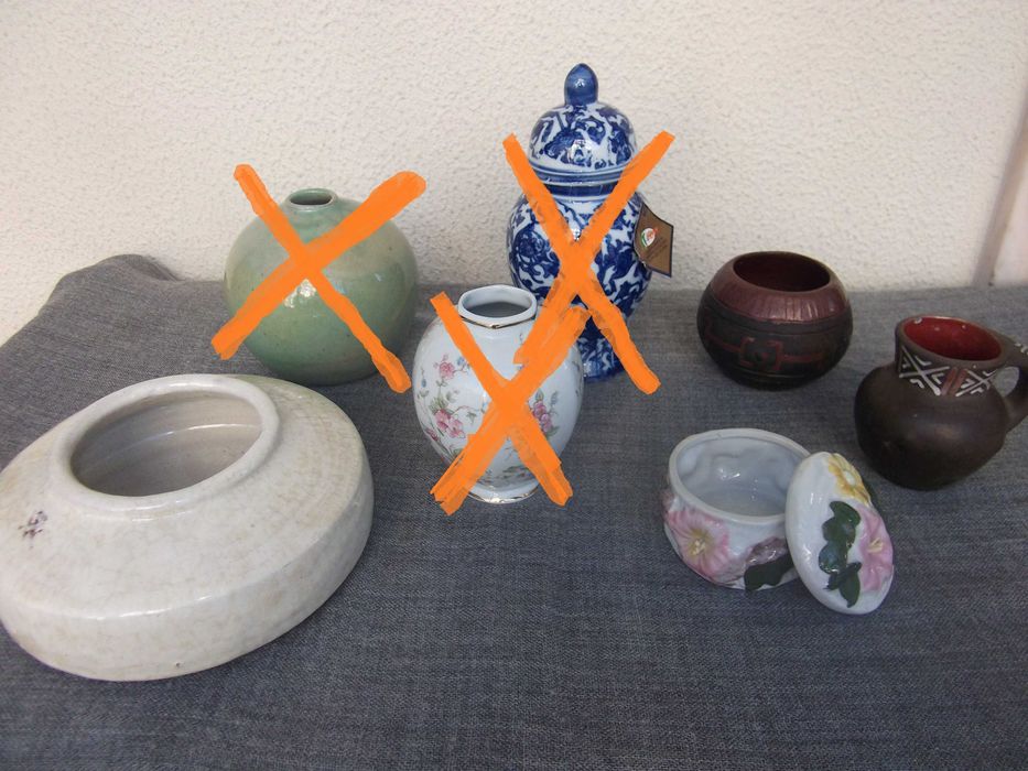 Jarras taças potes caixa em porcelana / Porcelain vases bowls pots box