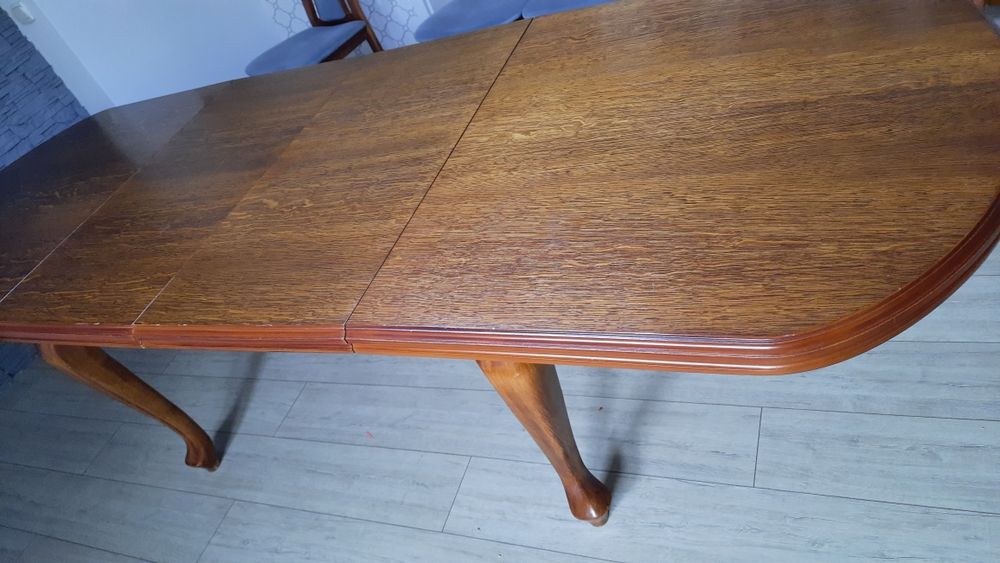 Stól i 6 krzeseł# szare krzesła