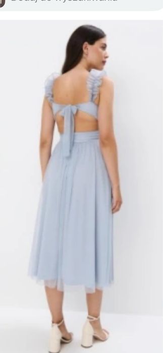 elegancka pastelowa sukienka midi z odkrytymi plecami baby blue mohito rozm l