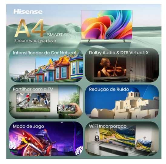 TV led Hisense 32A4S  de 32" 81cm HD smart tv