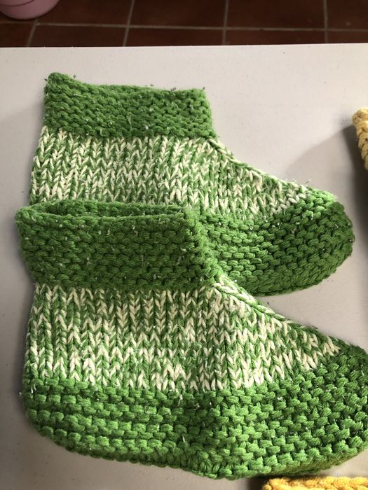 Conjunto 3 pares pantufas feitas à mão