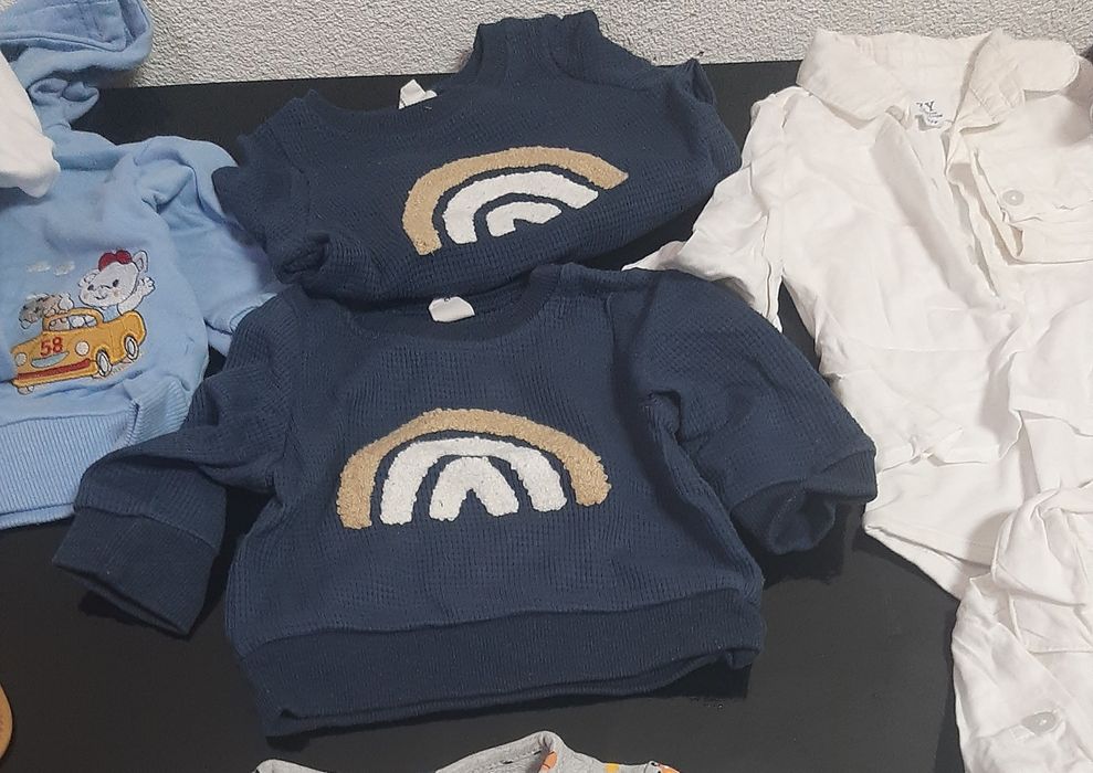 Camisolas de malha bebé gémeos 0-12 meses