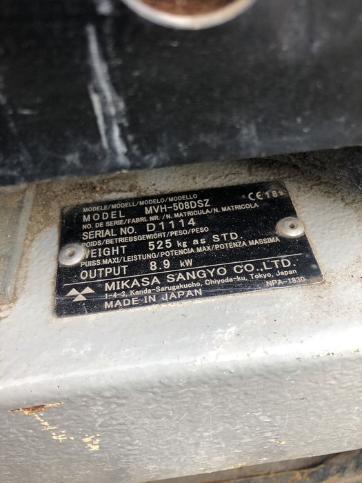 Zagęszczarka Mikasa MVH 508DSZ Hatz jak nowa gwarancja