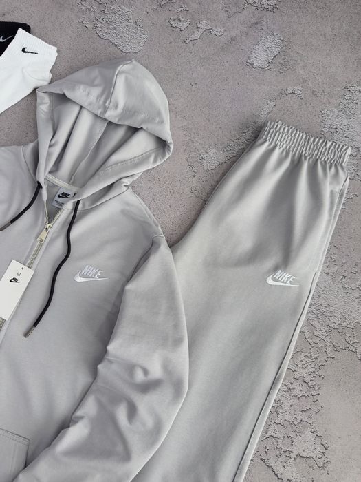 Весняний Спортивний Костюм Nike Сірий | Зіп Худі + Штани | S-XXL