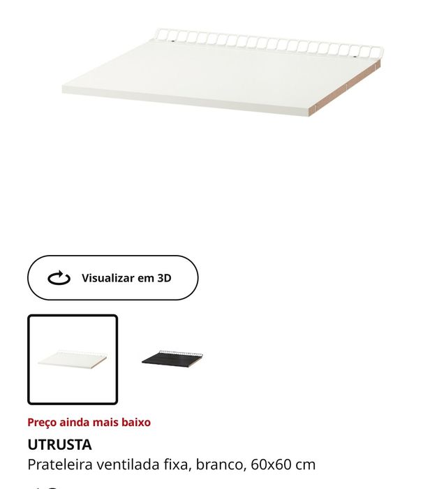 Prateleiras ventiladas Ikea Utrusta (preço por 2)