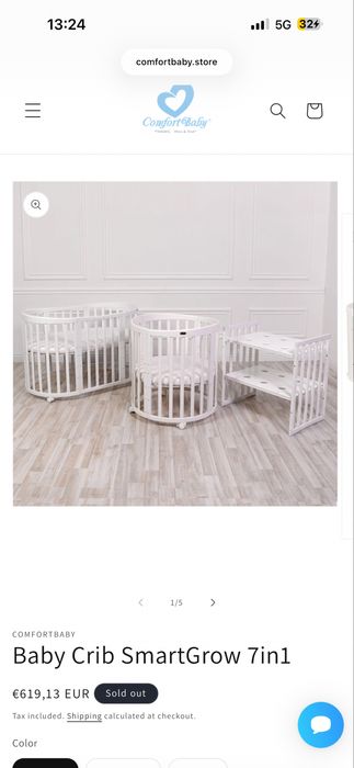 Berço Redondo Oval Branco (ComfortBaby SmartGrow 7in1)