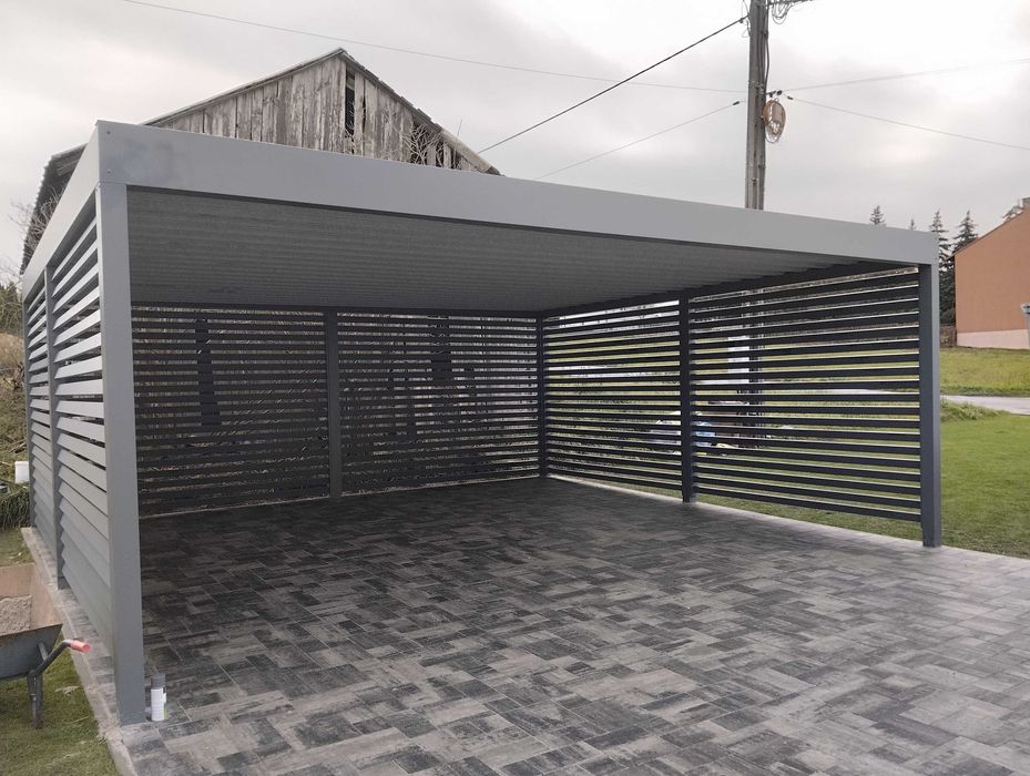 Wiata samochodowa, Carport, garażowa, dwustanowiskowa, 600x600 cm