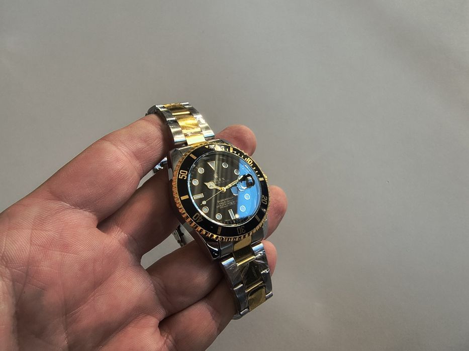 Czarny Rolex męski quartz