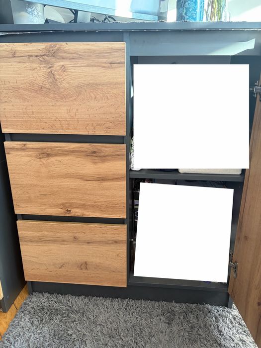 Komoda Malwa 1D3S antracyt/ dąb artisan 80x40x75