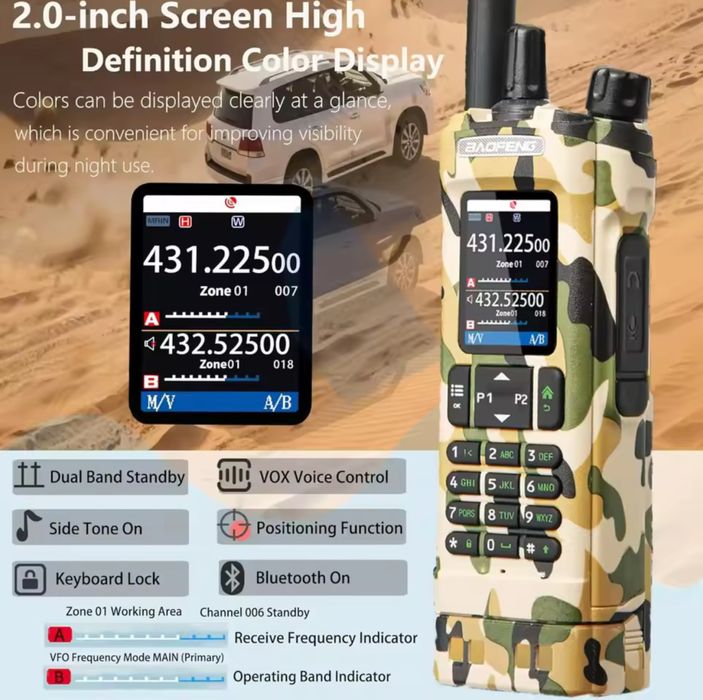 Baofeng UV-32 Camo радіо рація ptt gps