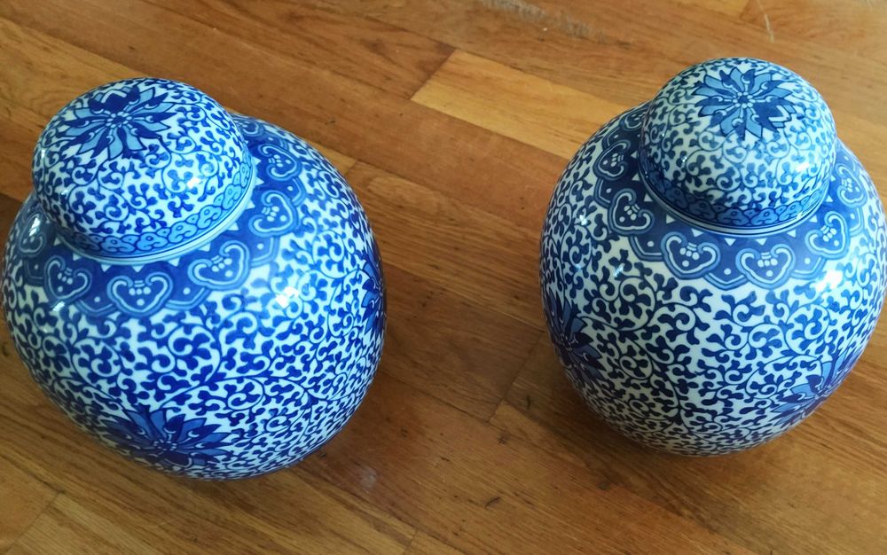 6 peças de Porcelana China Azul e Branco