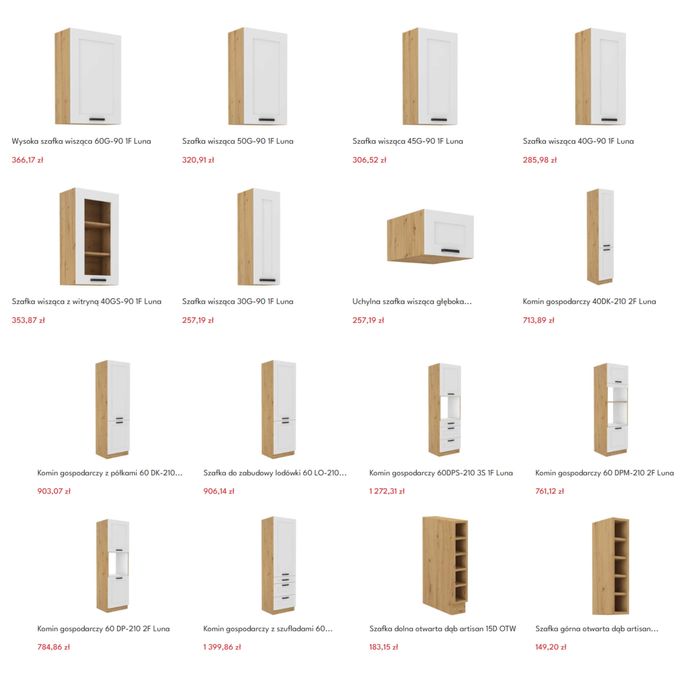 Białe matowe meble kuchenne Luna Promocja