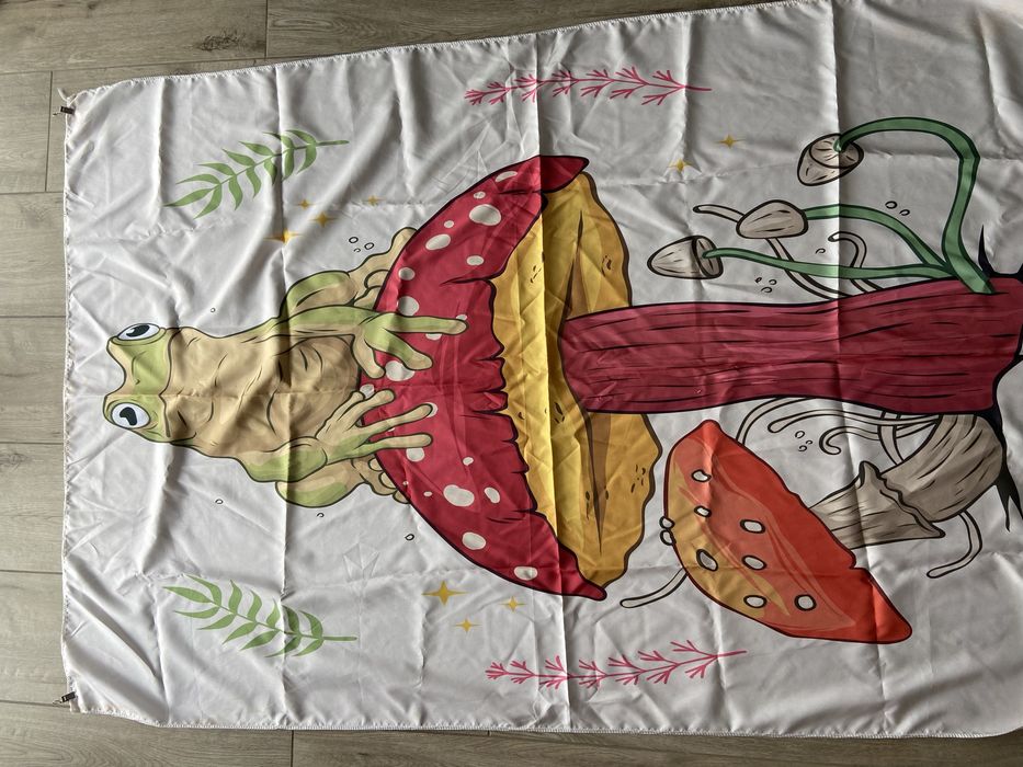 Gobelin na ścianę muchomor i żaba 146cm x 100cm